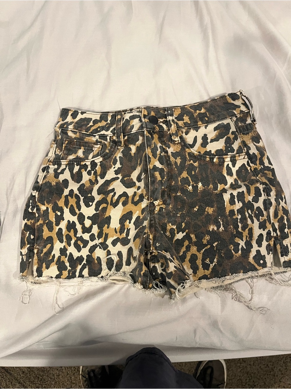 Joe's Jeans Leopard Print Denim Shorts - Brown & Black